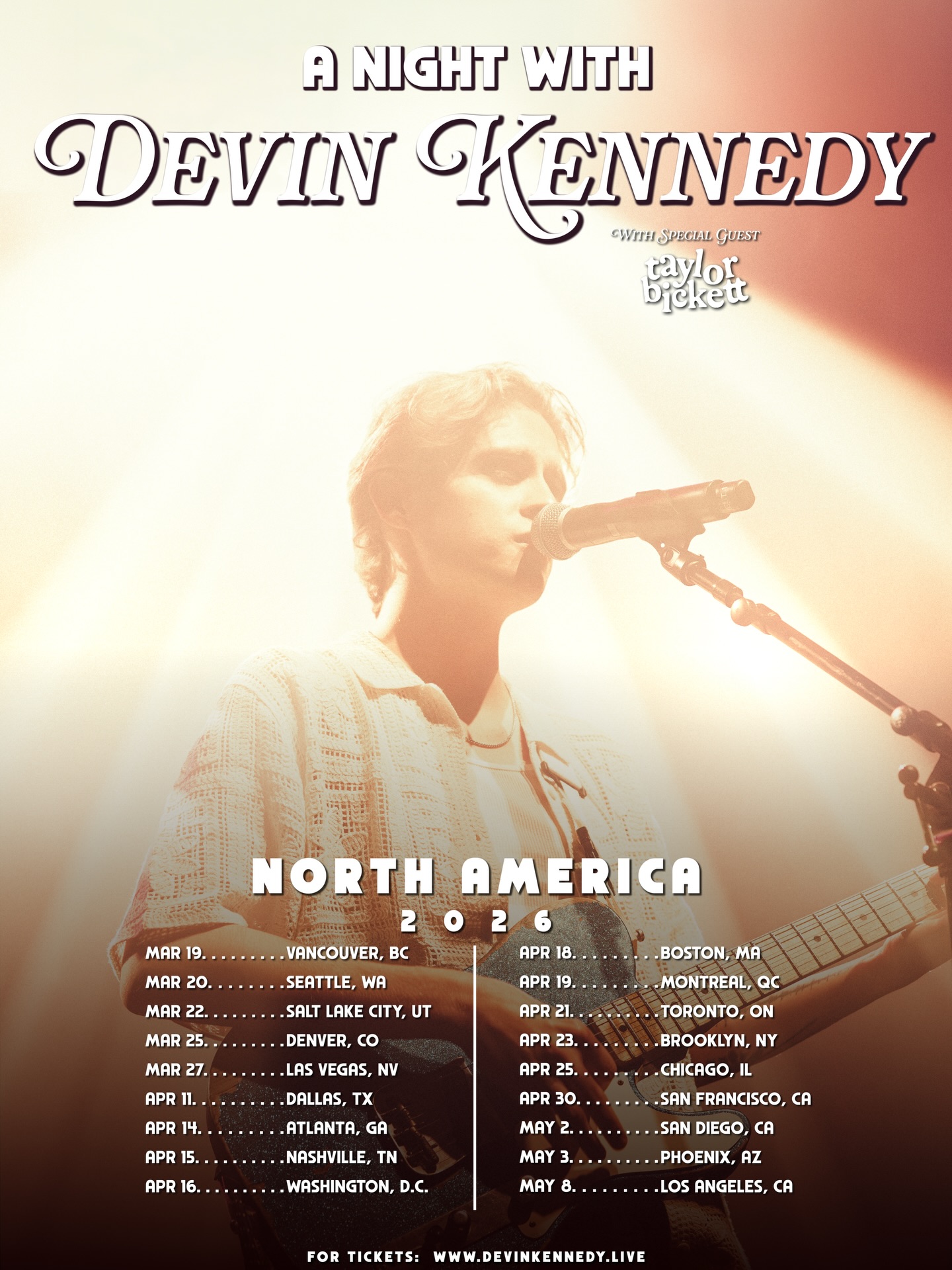 Devin Kennedy A Night with Devin Kennedy Tour Poster 2026